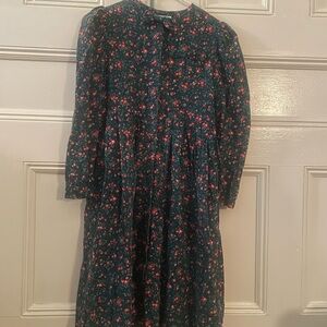 Vintage 80s Laura Ashley Green Floral Dress